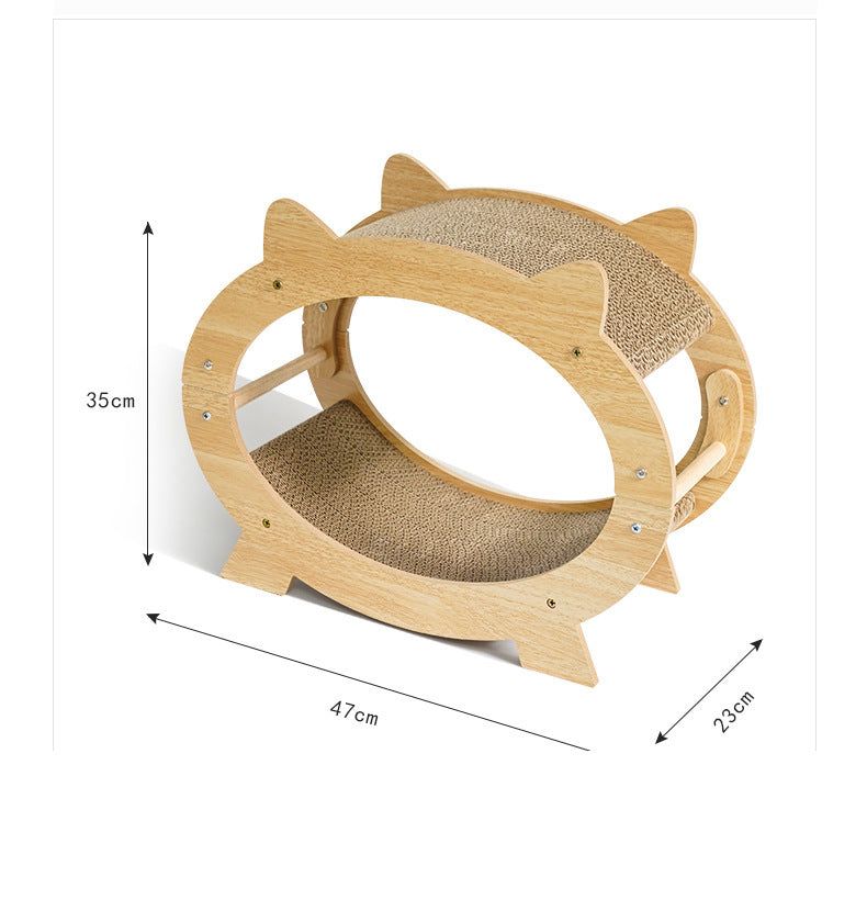 KFX-3337789 Cat Scratching Board – Durable Wood Construction, Multifunctional Design for Claw Grinding and Play, 54x22.5x19cm