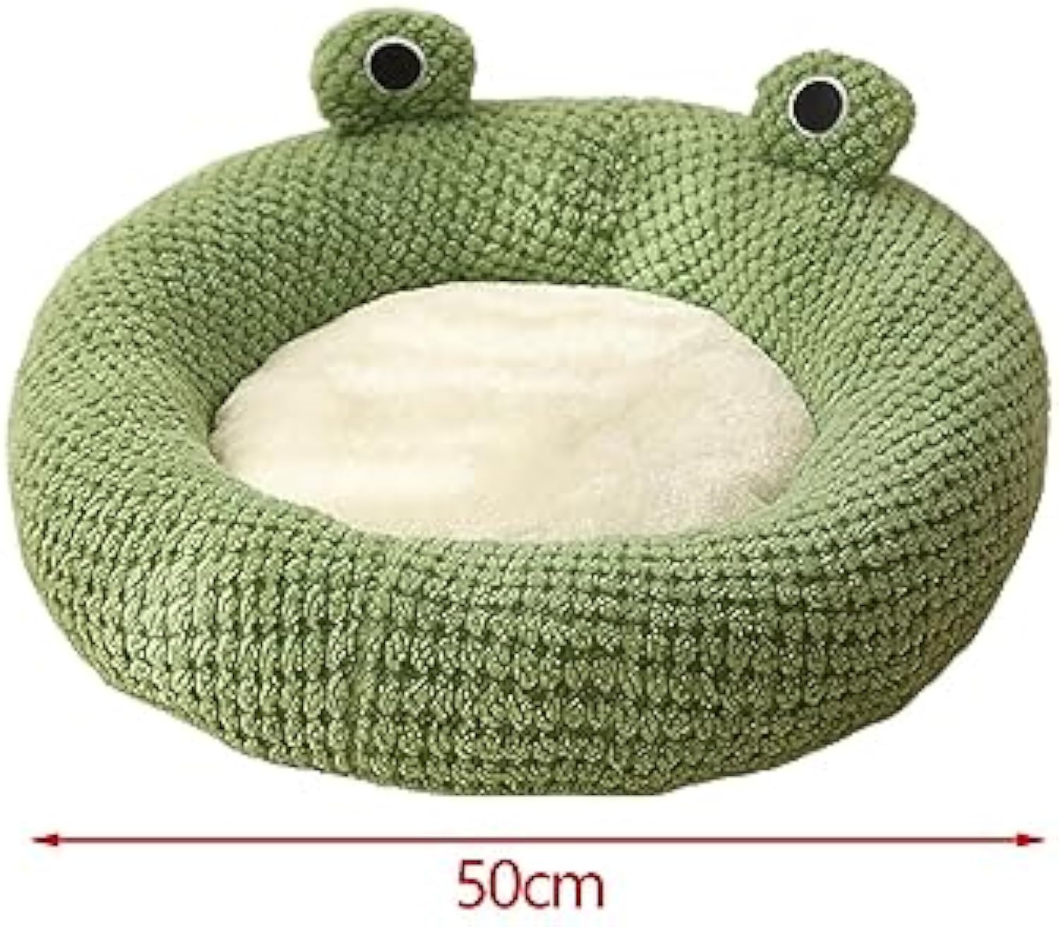 KFX-3339069 Frog-Shaped Plush Cat Bed Nest for Small Pets - Comfortable Indoor Kennel for Cats, Kittens, and Dogs