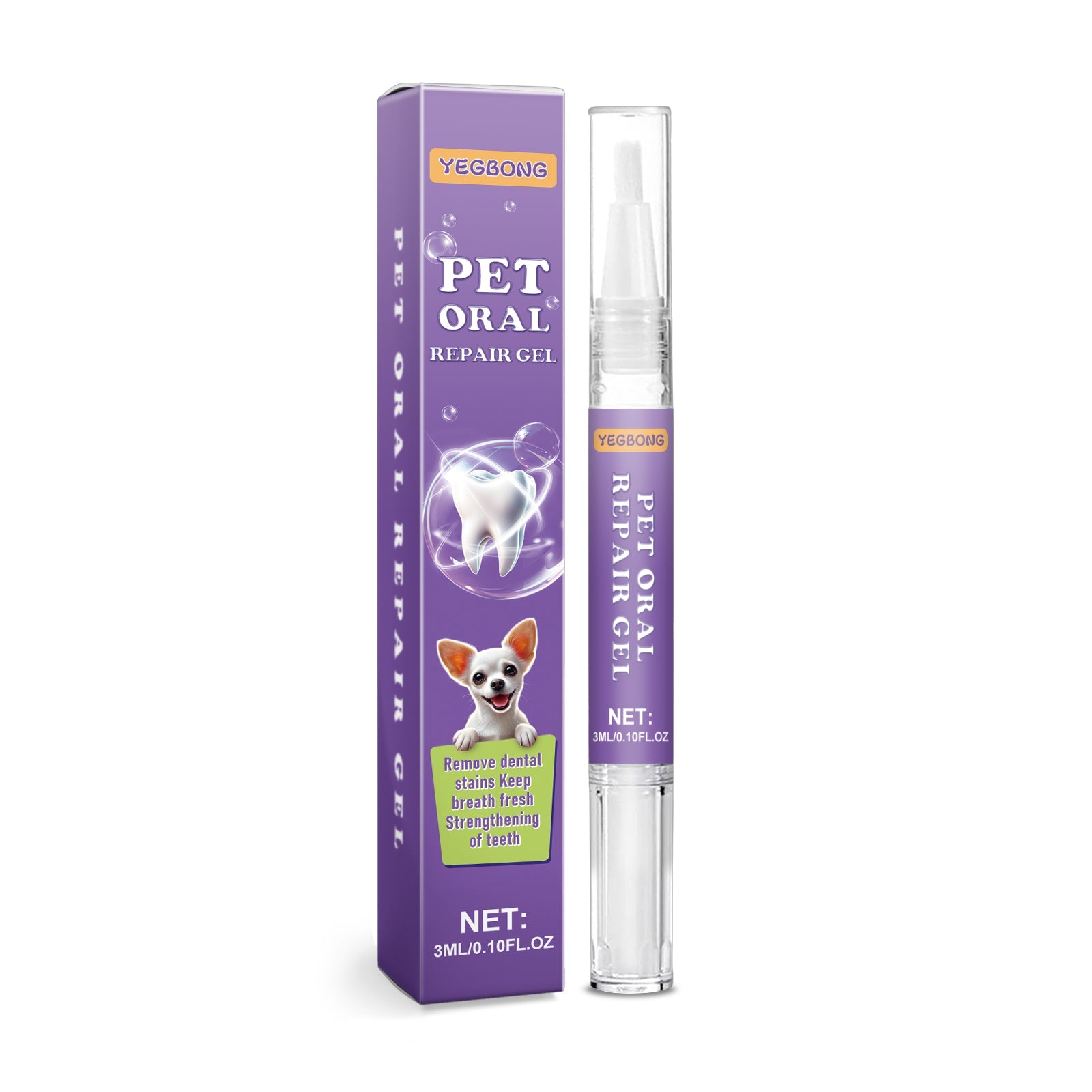 KFX-3339453 Pet Oral Cleaning and Dental Care Pen - 3ml with Cleaning Brush
