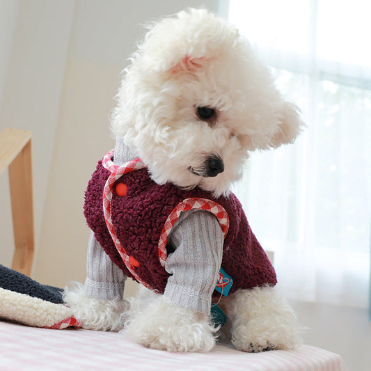 KFX-3339965 Cozy Lamb Wool Vest for Cats and Dogs - Warm and Stylish in Various Colors