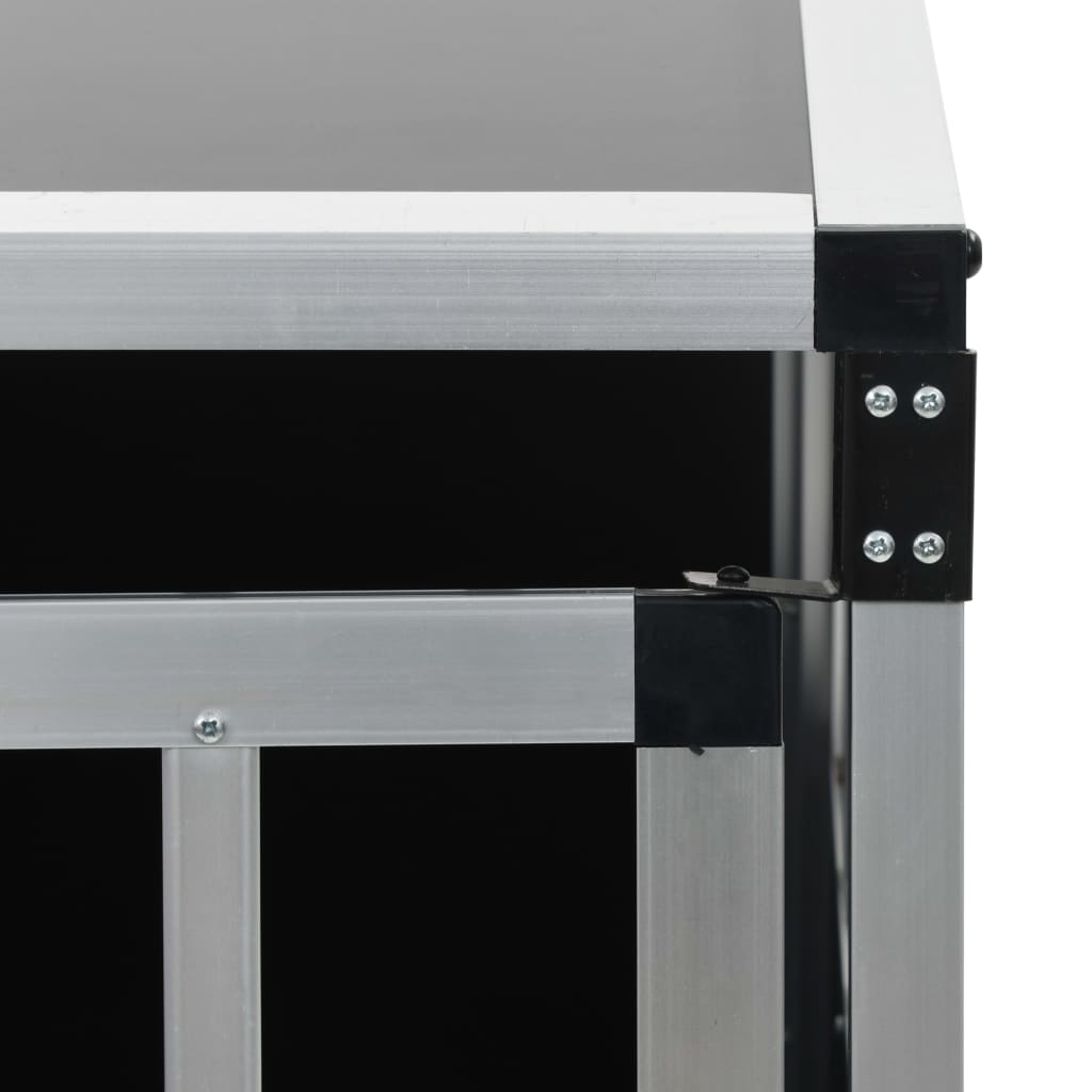 KFX-3341629 Dog Transport Crate with Single Door, Aluminum and MDF, 65 x 91 x 69.5 cm, Lightweight Design for Easy Travel