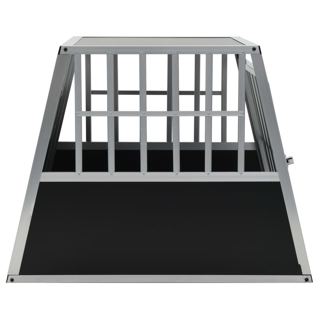 KFX-3341629 Dog Transport Crate with Single Door, Aluminum and MDF, 65 x 91 x 69.5 cm, Lightweight Design for Easy Travel