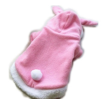 KFX-3342013 Cute Rabbit Pet Hoodie for Cats and Dogs - Fleece Warm Jacket in Various Sizes