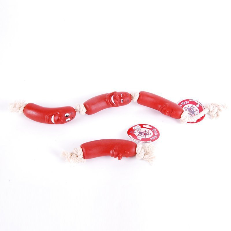KFX-3342397 Eco-Friendly Silicone Sausage Gnaws Pet Chew Toy for Dental Health