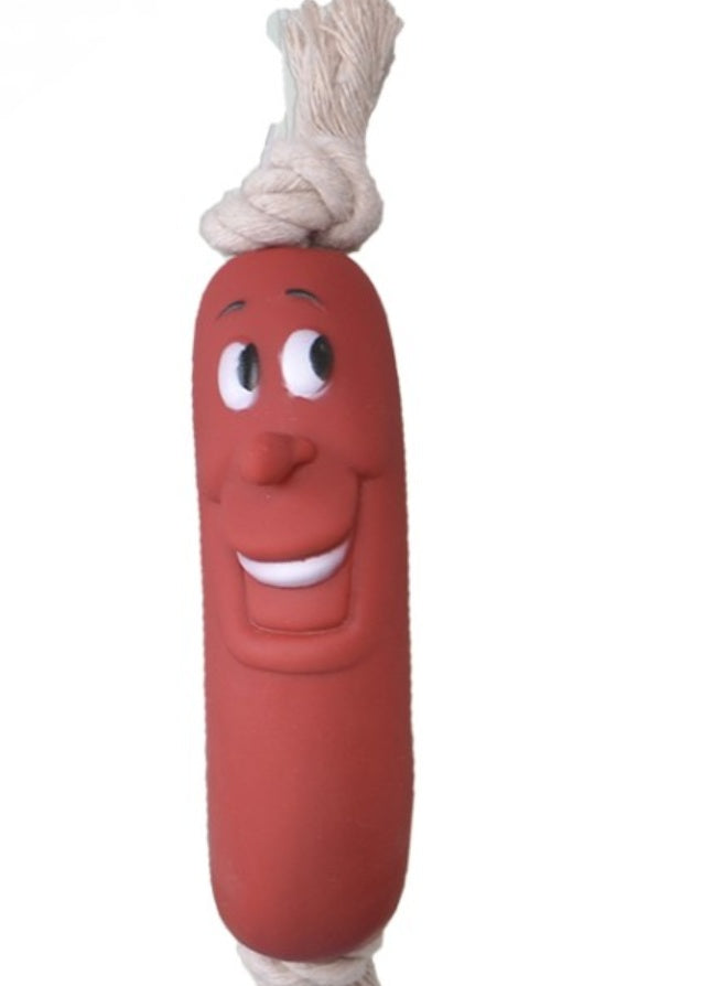 KFX-3342397 Eco-Friendly Silicone Sausage Gnaws Pet Chew Toy for Dental Health