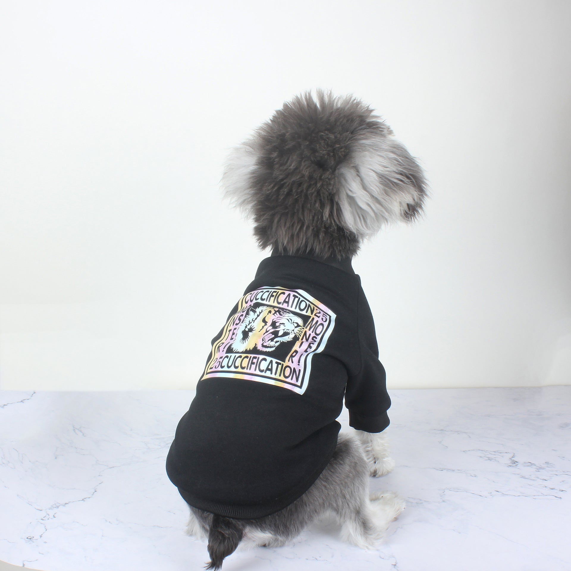 KFX-3342653 Cozy Cotton Velvet Tiger Head Sweater for Pets - Stylish Autumn & Winter Wear