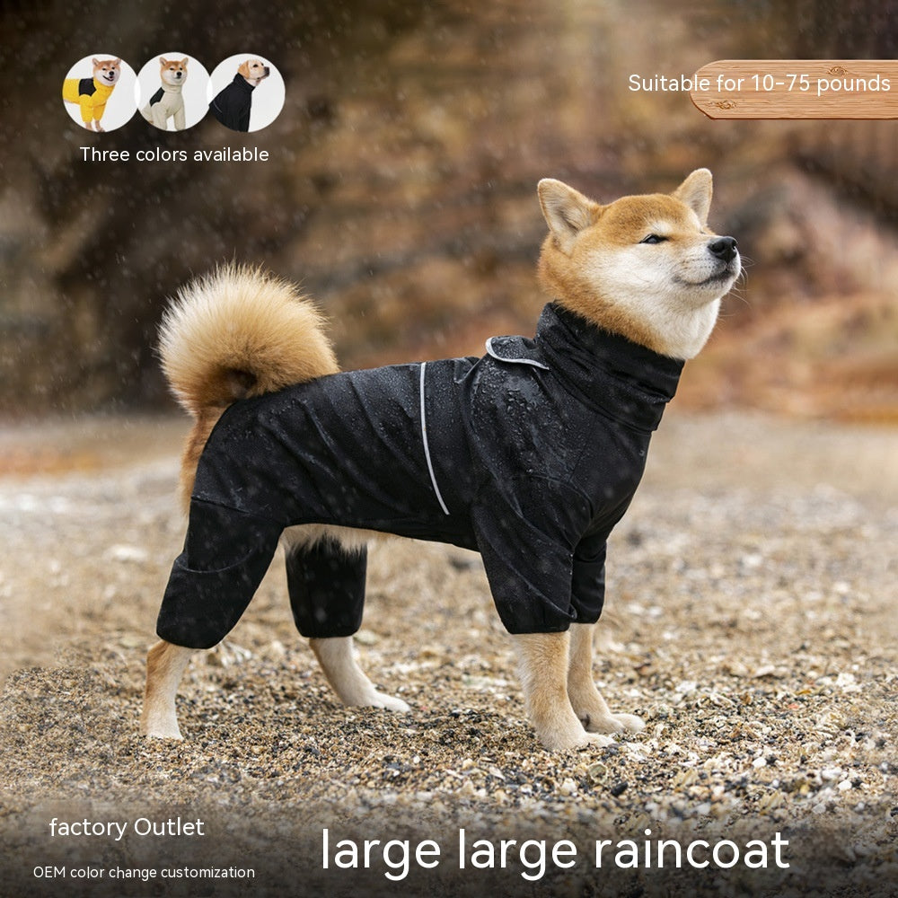 KFX-3343933 Waterproof and Windproof Shell Jacket for Dogs - Available in Yellow, Black, Milky White, Sizes XL to 8XL