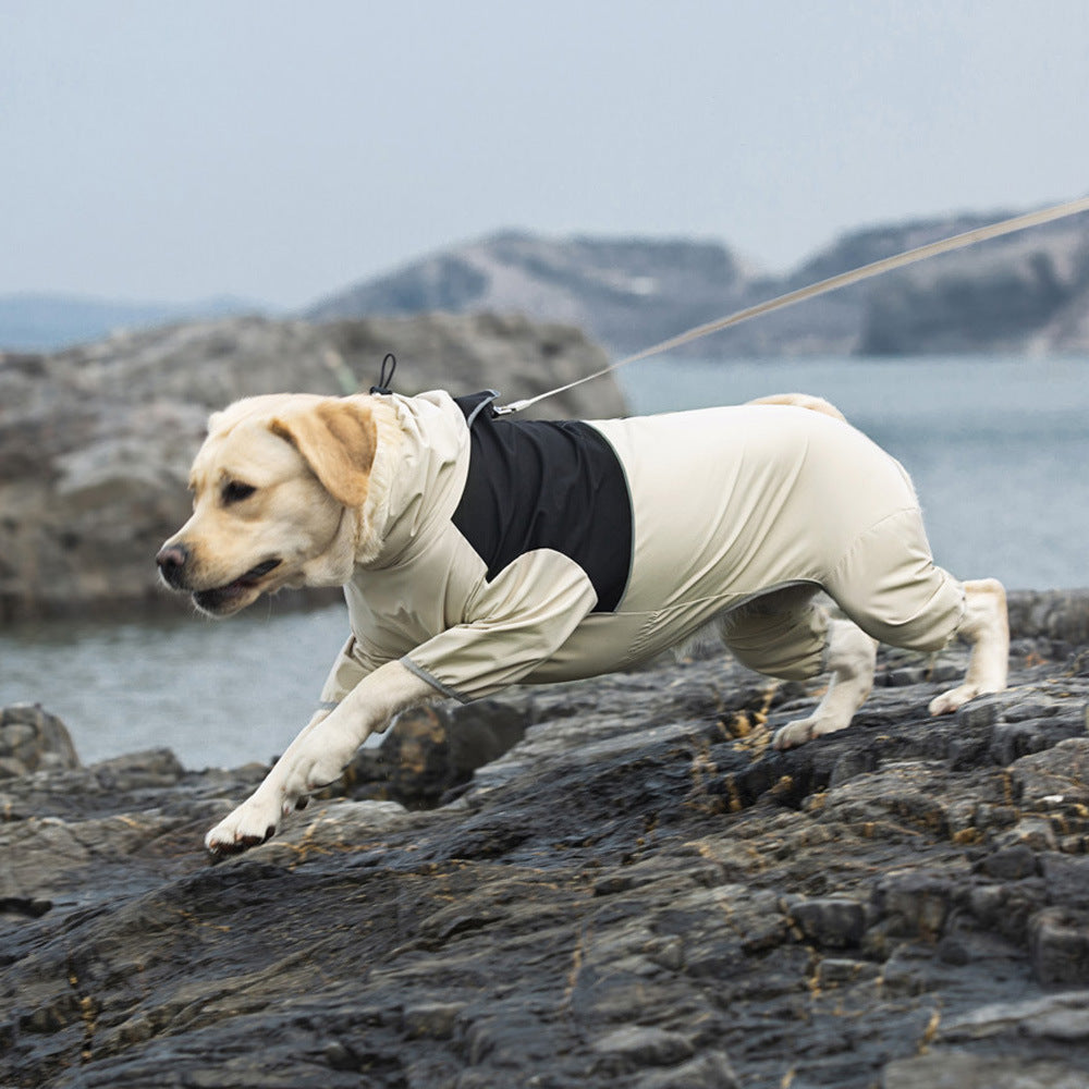 KFX-3343933 Waterproof and Windproof Shell Jacket for Dogs - Available in Yellow, Black, Milky White, Sizes XL to 8XL