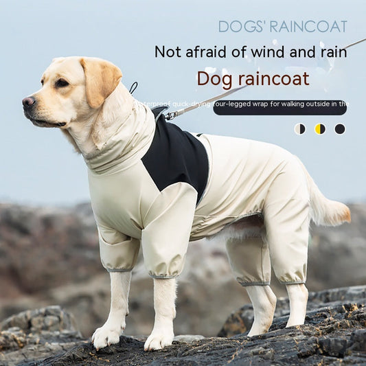 KFX-3343933 Waterproof and Windproof Shell Jacket for Dogs - Available in Yellow, Black, Milky White, Sizes XL to 8XL