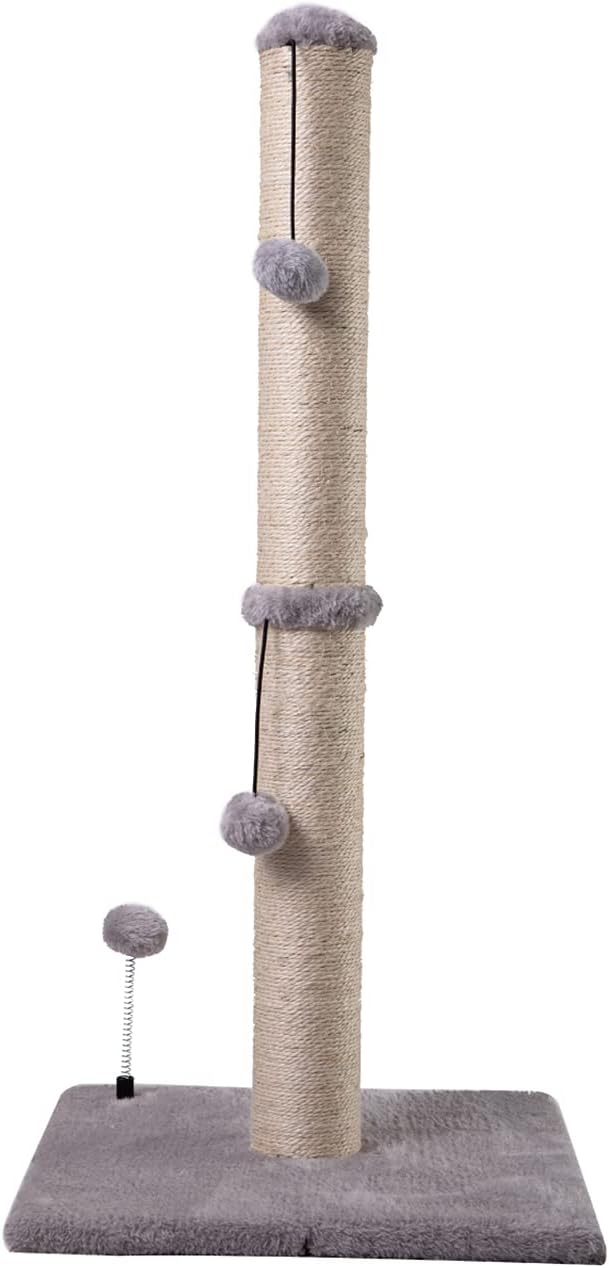 KFX-3344829 Premium Cat Scratching Post with Sisal Cover and Hanging Ball for Kittens and Small Cats