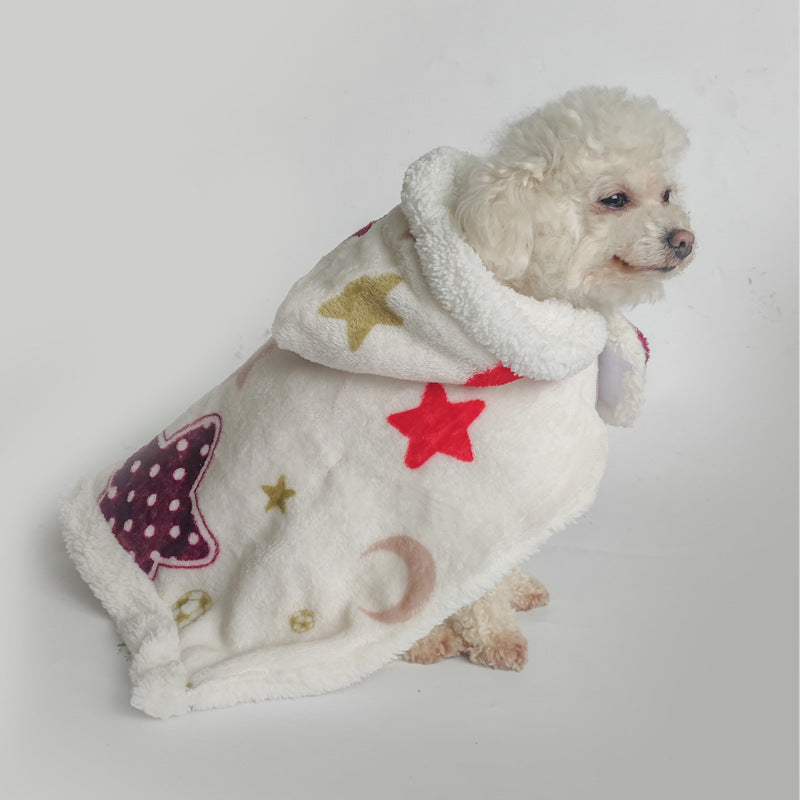 KFX-3344957 Coral Fleece Portable Pet Cloak Pajamas in XINGX and Moon Design