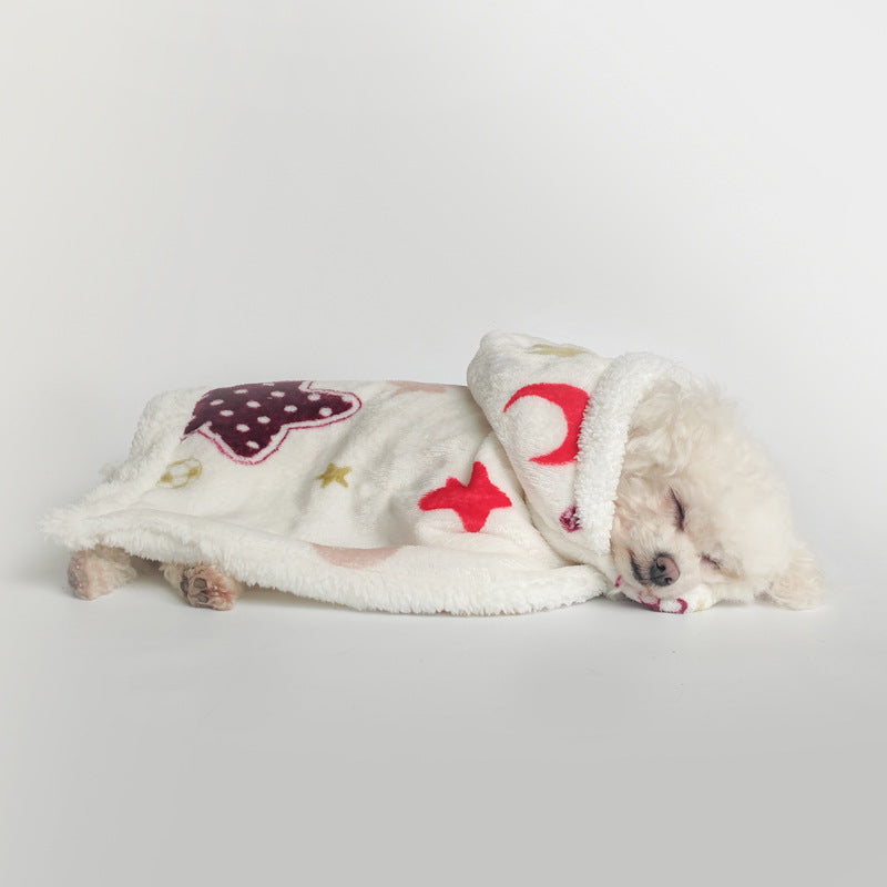 KFX-3344957 Coral Fleece Portable Pet Cloak Pajamas in XINGX and Moon Design