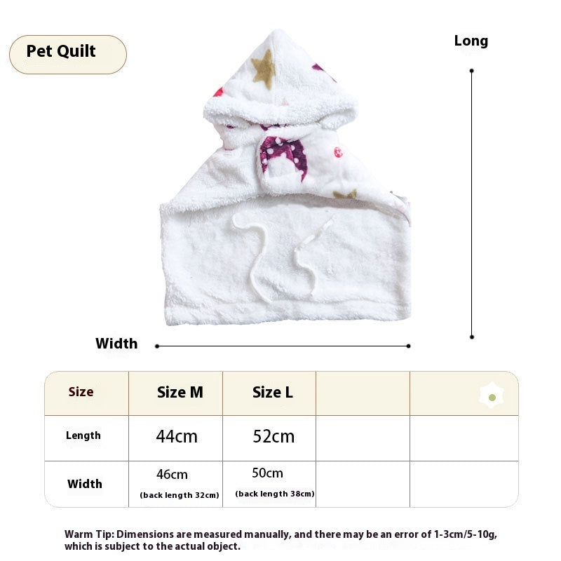 KFX-3344957 Coral Fleece Portable Pet Cloak Pajamas in XINGX and Moon Design