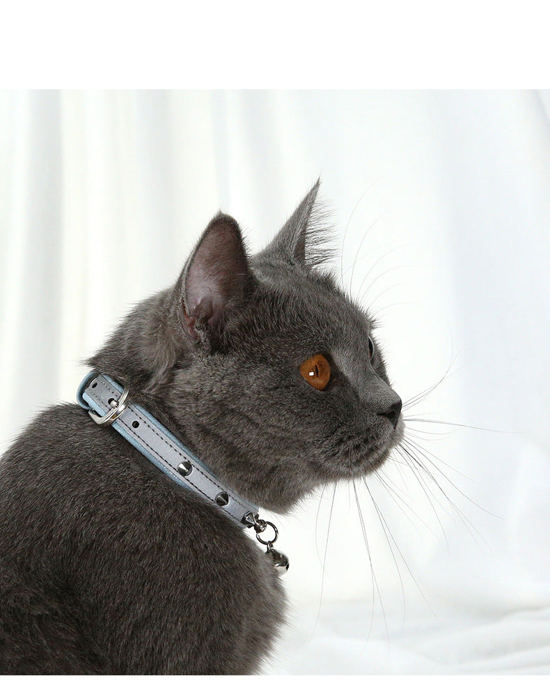KFX-3345341 Stylish Anti-Bite Dog Collar for Medium Neck Sizes in Comfortable PU Material - Available in Blue, Black, Brown, and Apricot