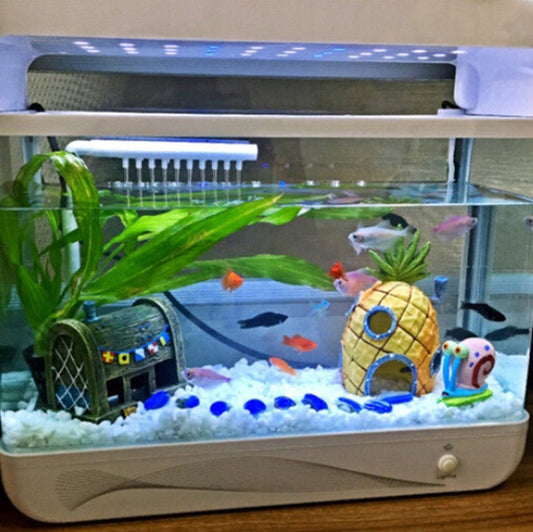 KFX-3346621 Pineapple Aquarium Decoration for Fish Tanks - Safe Resin Material, 7.5" x 7.5" x 13"