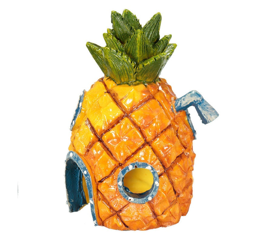 KFX-3346621 Pineapple Aquarium Decoration for Fish Tanks - Safe Resin Material, 7.5" x 7.5" x 13"