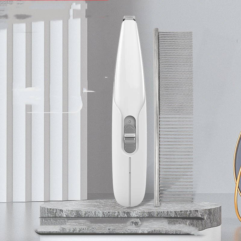 KFX-3348925 Pet Paw Hair Trimmer with USB Charging and LED Light – Rechargeable Dog Grooming Tool