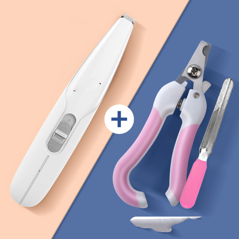 KFX-3348925 Pet Paw Hair Trimmer with USB Charging and LED Light – Rechargeable Dog Grooming Tool
