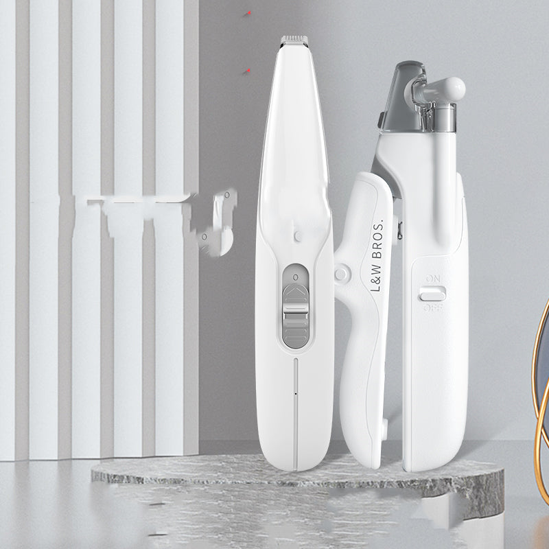 KFX-3348925 Pet Paw Hair Trimmer with USB Charging and LED Light – Rechargeable Dog Grooming Tool