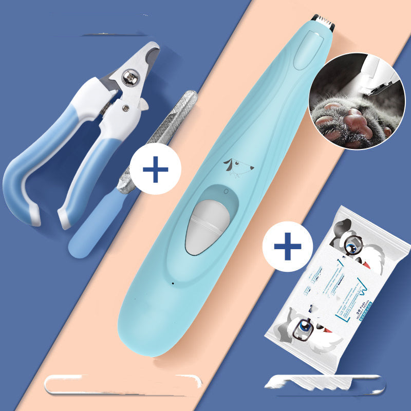KFX-3348925 Pet Paw Hair Trimmer with USB Charging and LED Light – Rechargeable Dog Grooming Tool