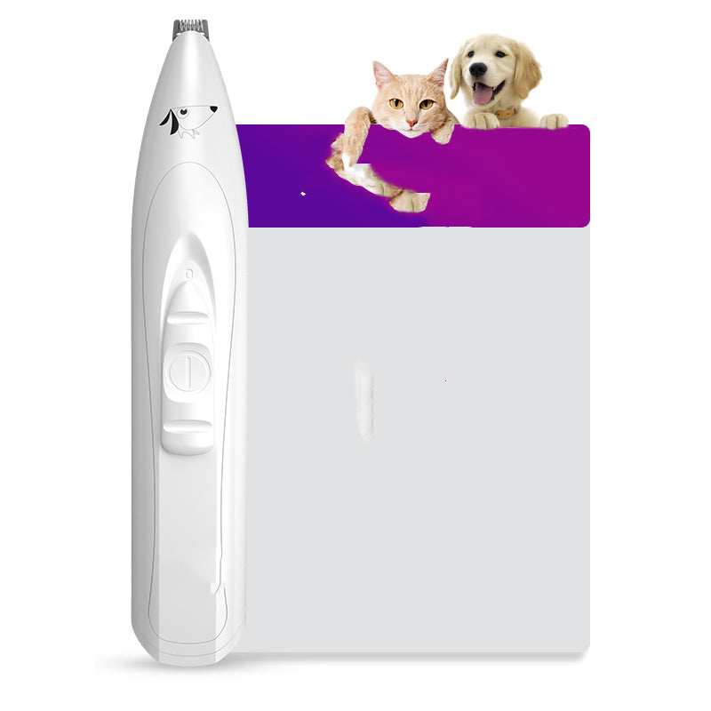 KFX-3348925 Pet Paw Hair Trimmer with USB Charging and LED Light – Rechargeable Dog Grooming Tool