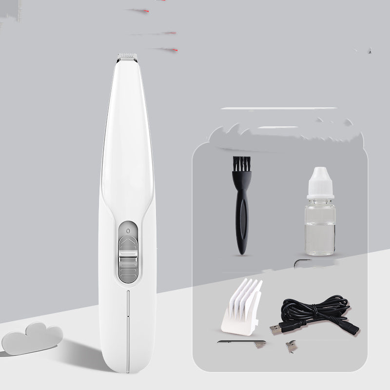 KFX-3348925 Pet Paw Hair Trimmer with USB Charging and LED Light – Rechargeable Dog Grooming Tool