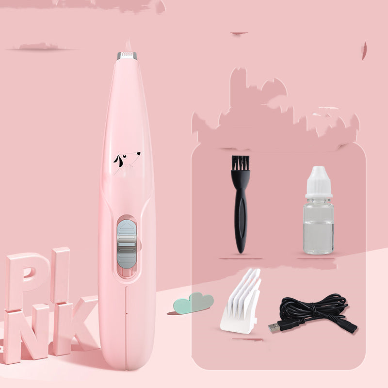 KFX-3348925 Pet Paw Hair Trimmer with USB Charging and LED Light – Rechargeable Dog Grooming Tool
