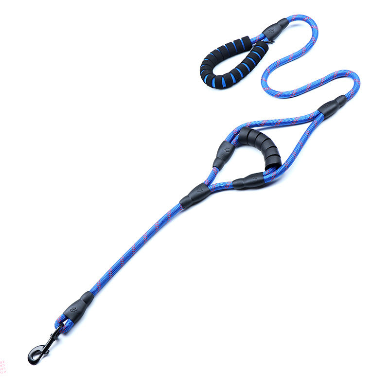 KFX-3352381 Reflective Nylon Woven Double Handle Dog Leash in Multiple Colors