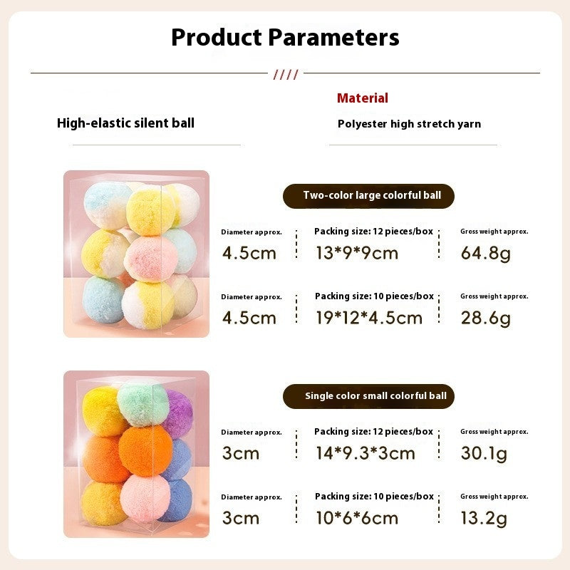 KFX-3352765 Cat Teasing Ball Set in Mixed Sizes - High Elasticity Cotton Thread for Fun Playtime