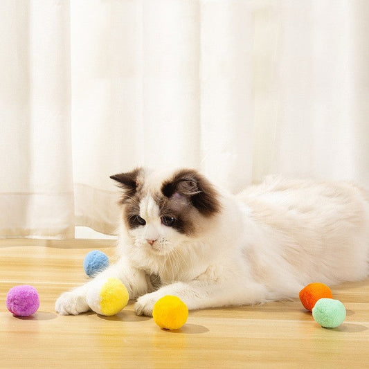 KFX-3352765 Cat Teasing Ball Set in Mixed Sizes - High Elasticity Cotton Thread for Fun Playtime