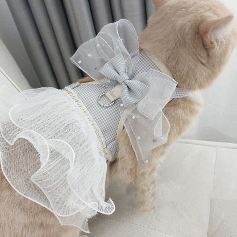 KFX-3352893 Three-Layer and Six-Layer Yarn Pet Leash Dress for Cats and Small Dogs