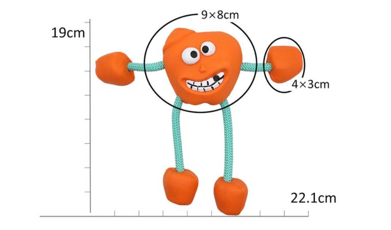 KFX-3353917 Durable Rubber Ball Toy for Small and Medium Dogs with Molar Teeth Cleaning Features
