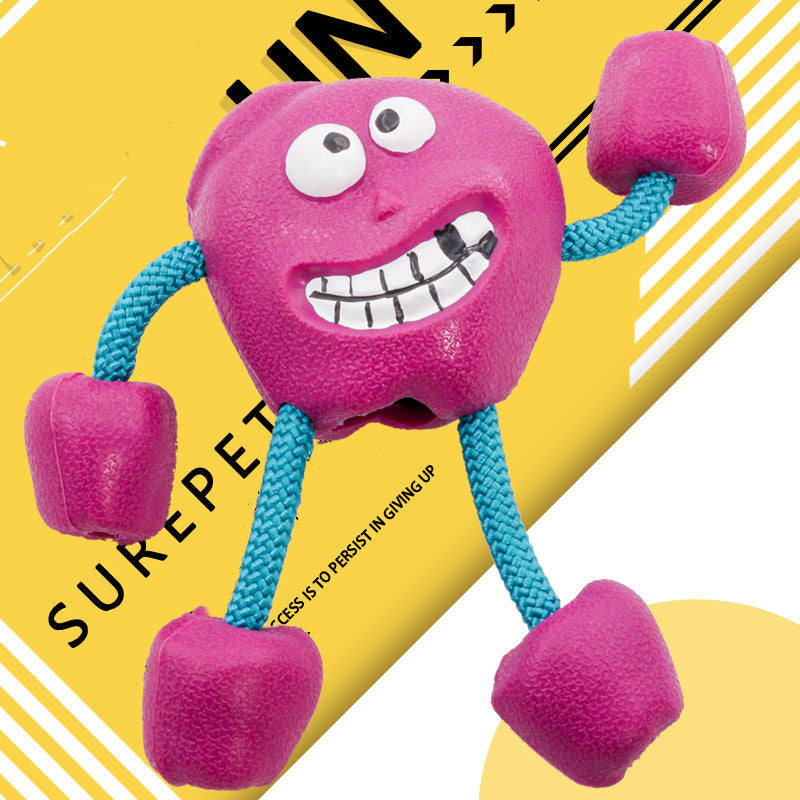 KFX-3353917 Durable Rubber Ball Toy for Small and Medium Dogs with Molar Teeth Cleaning Features