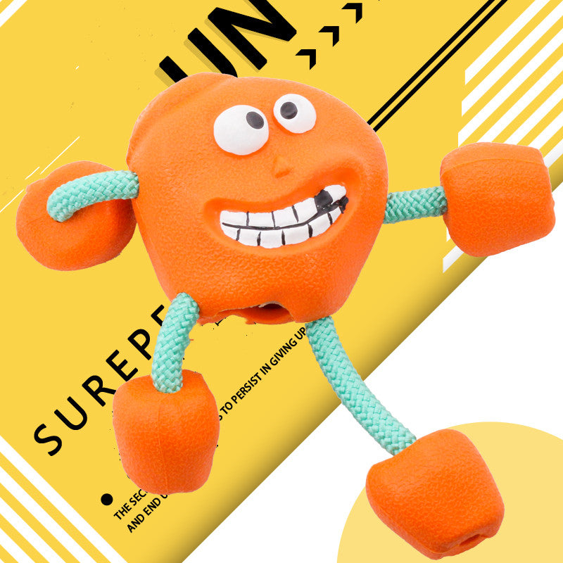 KFX-3353917 Durable Rubber Ball Toy for Small and Medium Dogs with Molar Teeth Cleaning Features