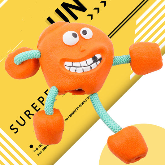 KFX-3353917 Durable Rubber Ball Toy for Small and Medium Dogs with Molar Teeth Cleaning Features
