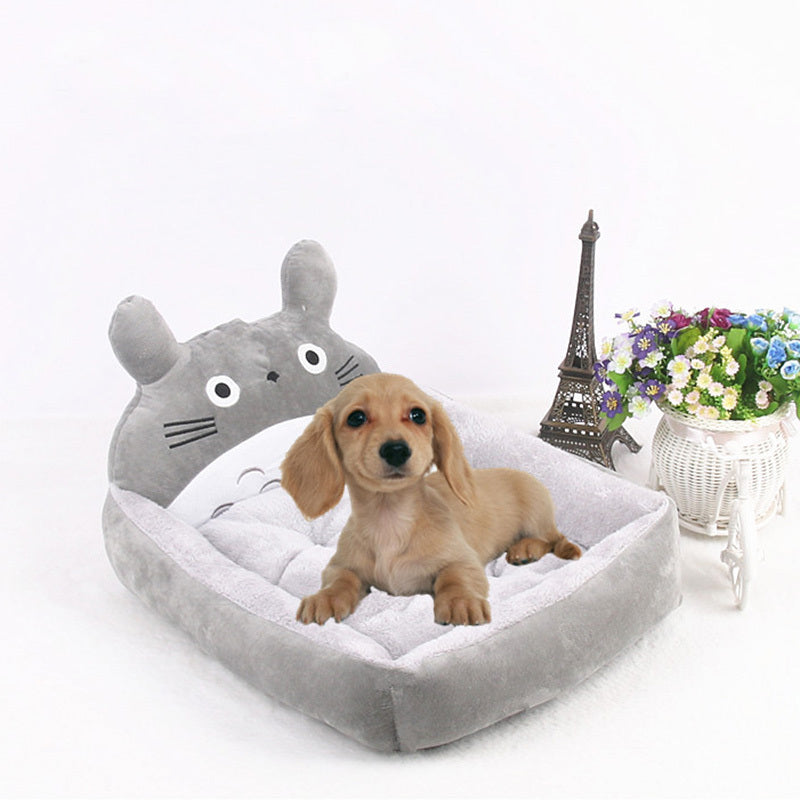 KFX-3356349 Cozy Washable Cartoon Pet Bed for Small Dogs and Cats