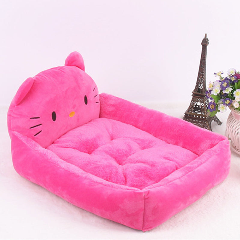 KFX-3356349 Cozy Washable Cartoon Pet Bed for Small Dogs and Cats