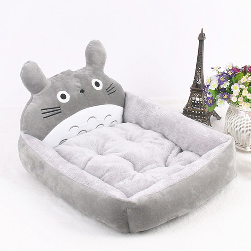 KFX-3356349 Cozy Washable Cartoon Pet Bed for Small Dogs and Cats