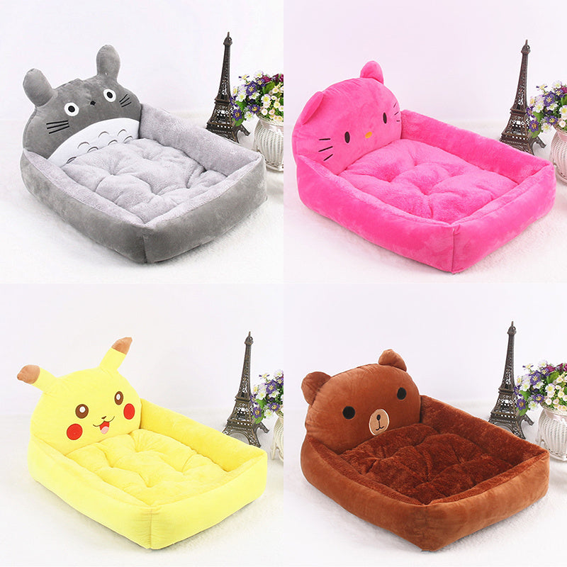 KFX-3356349 Cozy Washable Cartoon Pet Bed for Small Dogs and Cats