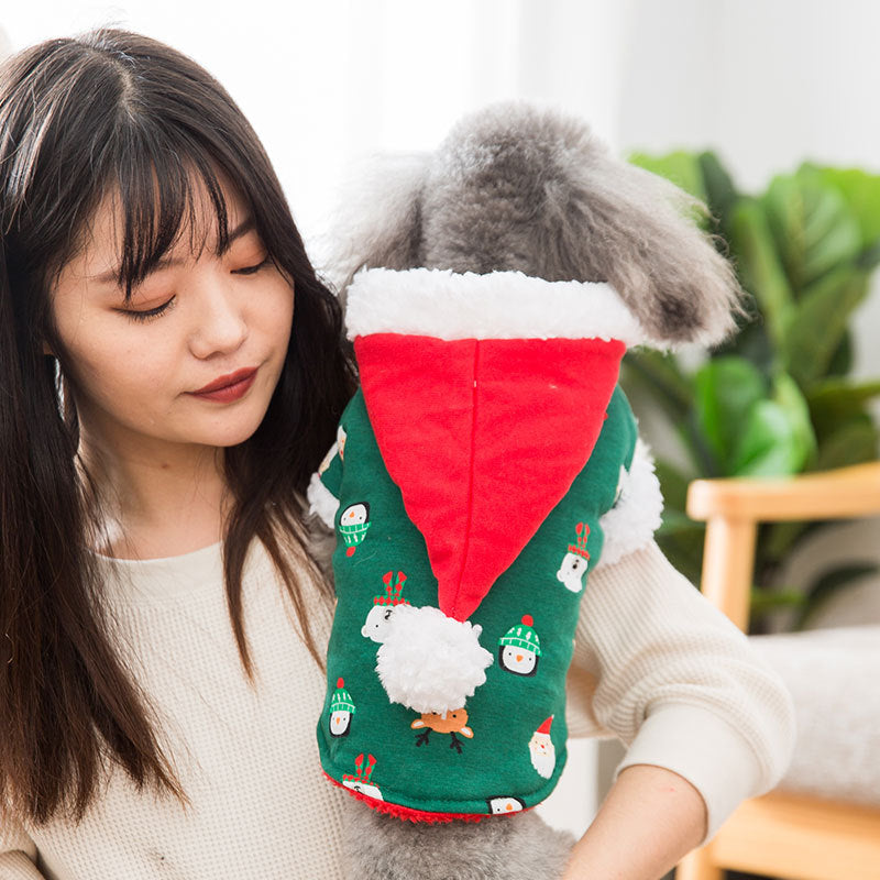KFX-3357245 Cozy Christmas & New Year Padded Jacket for Dogs, Pure Cotton, Hooded, Multiple Sizes Available