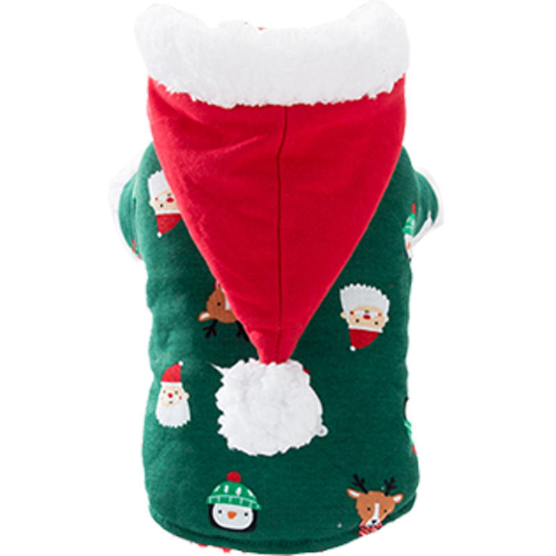KFX-3357245 Cozy Christmas & New Year Padded Jacket for Dogs, Pure Cotton, Hooded, Multiple Sizes Available