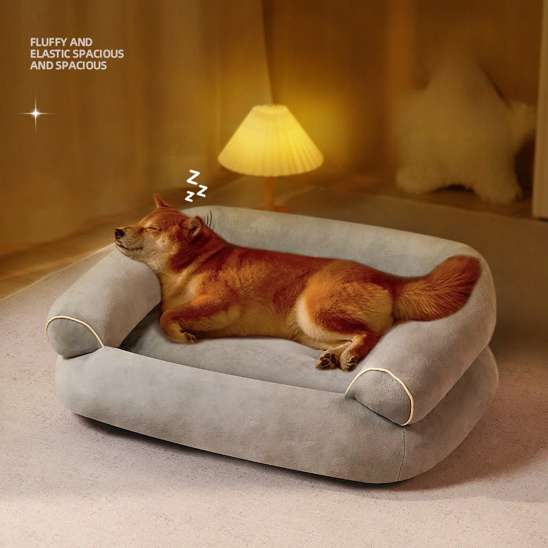 KFX-3357501 Cozy Soft Velvet Pet Sofa Bed for Small Dogs and Cats - Multiple Sizes Available