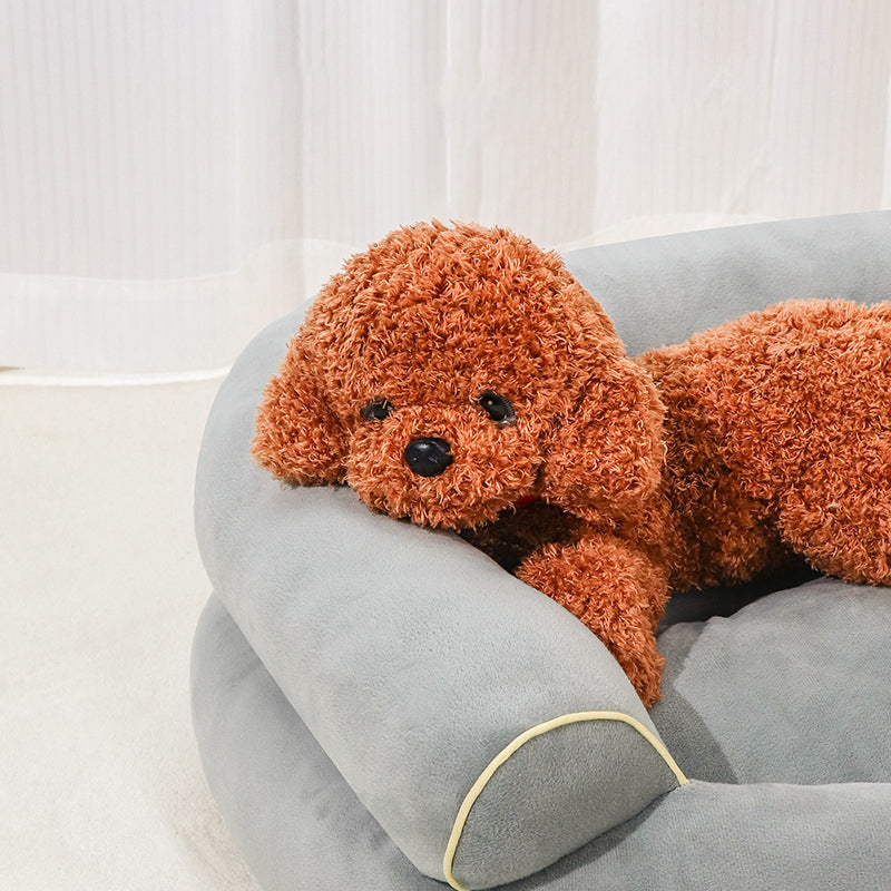 KFX-3357501 Cozy Soft Velvet Pet Sofa Bed for Small Dogs and Cats - Multiple Sizes Available
