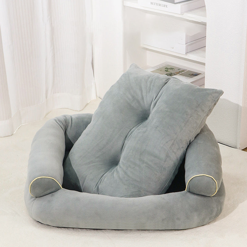 KFX-3357501 Cozy Soft Velvet Pet Sofa Bed for Small Dogs and Cats - Multiple Sizes Available