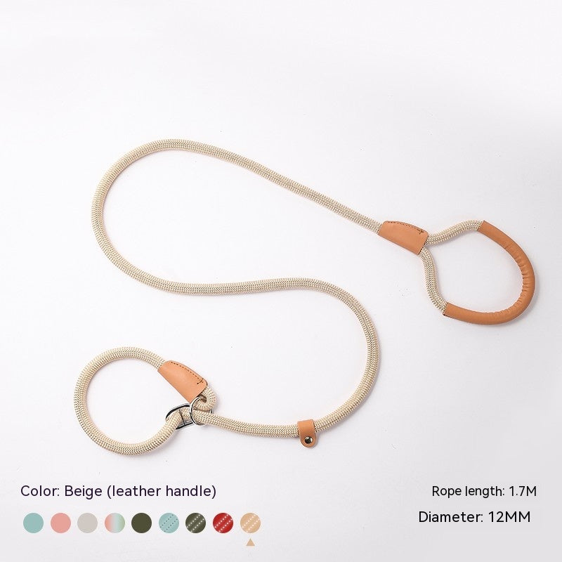 KFX-3358653 Nylon Woven Round P-Chain Leash for Large, Medium, and Small Dogs - 1.7M Length