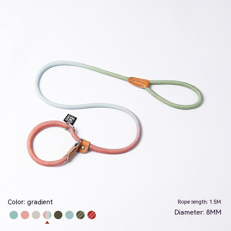 KFX-3358653 Nylon Woven Round P-Chain Leash for Large, Medium, and Small Dogs - 1.7M Length