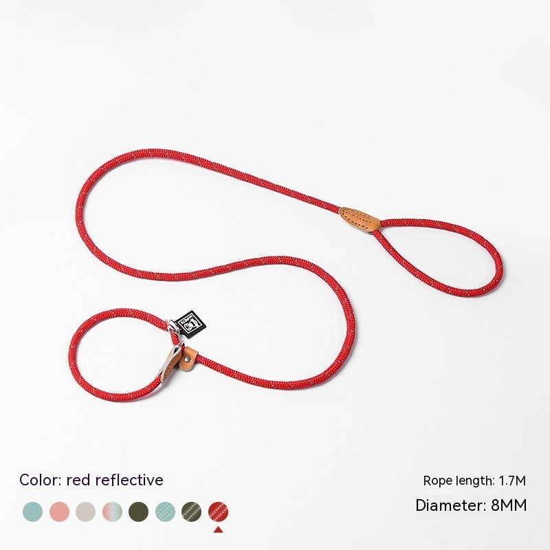 KFX-3358653 Nylon Woven Round P-Chain Leash for Large, Medium, and Small Dogs - 1.7M Length