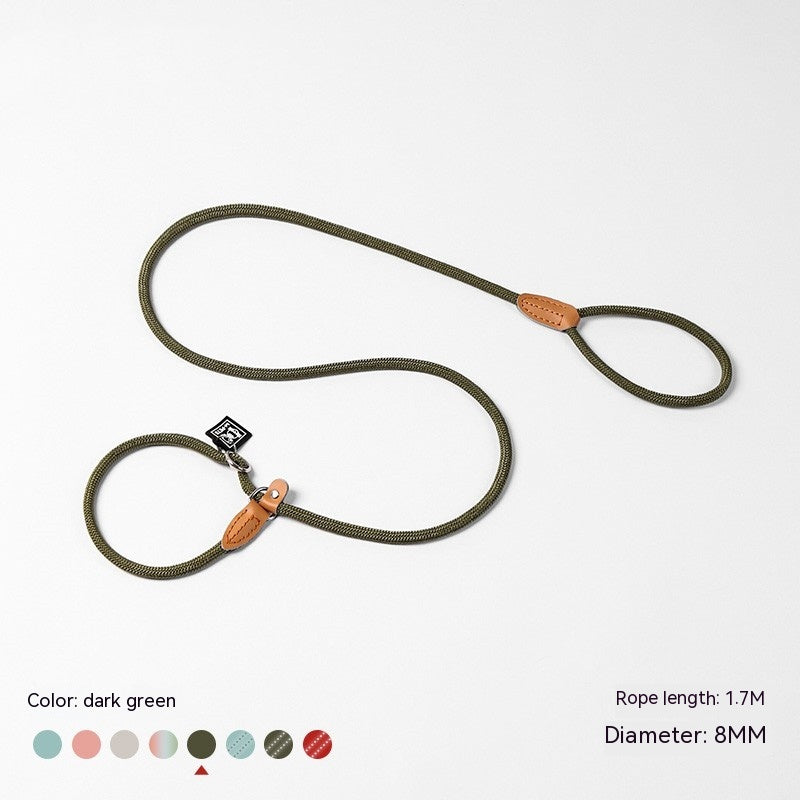 KFX-3358653 Nylon Woven Round P-Chain Leash for Large, Medium, and Small Dogs - 1.7M Length