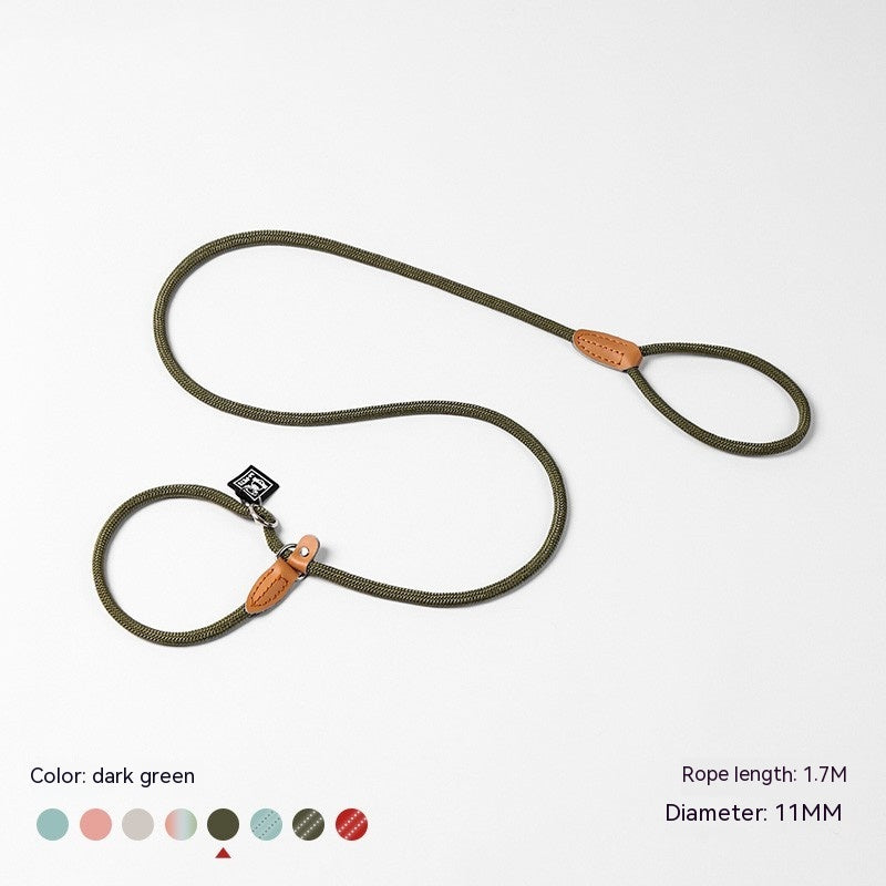 KFX-3358653 Nylon Woven Round P-Chain Leash for Large, Medium, and Small Dogs - 1.7M Length