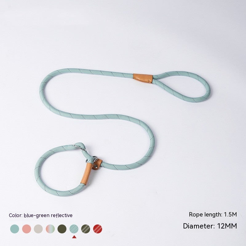 KFX-3358653 Nylon Woven Round P-Chain Leash for Large, Medium, and Small Dogs - 1.7M Length